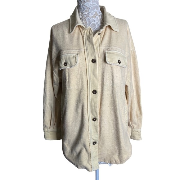 Free People We the Free Ruby Fleece Oversized Shirt Jacket size X-Small - Picture 1 of 7